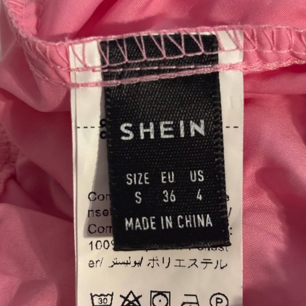 SHEIN Privé Pink Swiss Dot Off-the-Shoulder Crop Top - Size Small - Picture 4 of 4